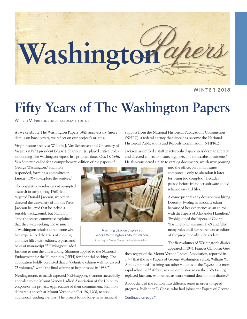 Fifty Years of the Washington Papers