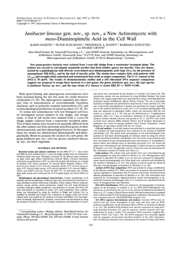 Janibacter Limosus Gen. Nov., Sp. Meso
