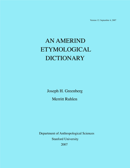 An Amerind Etymological Dictionary