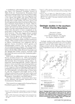 Geologic Studies in the Southern Prince Charles Mountains (3 0 Ms