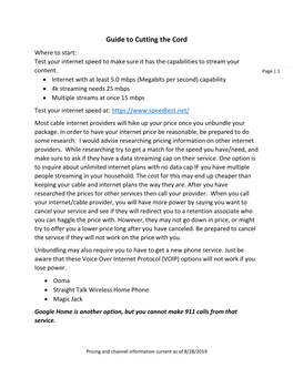 Guide to Cutting the Cord Where to Start: Test Your Internet Speed to Make Sure It Has the Capabilities to Stream Your Content