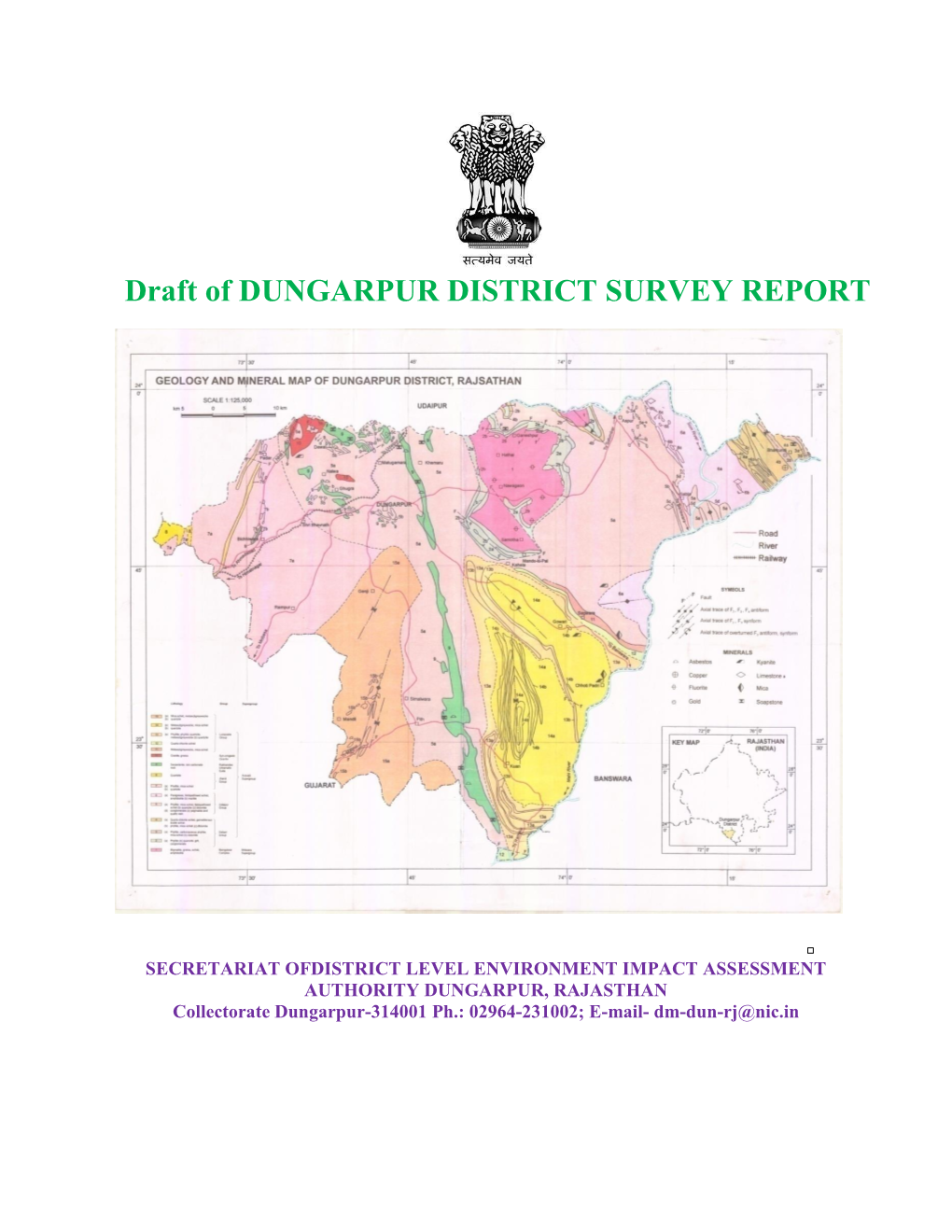 Draft of DUNGARPUR DISTRICT SURVEY REPORT