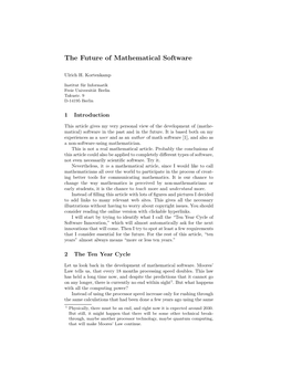 The Future of Mathematical Software