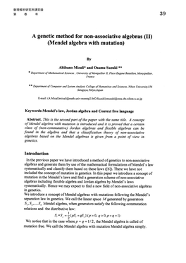 A Genetic Method for Non-Associative Algebras (II) (Mendel Algebra with Mutation)
