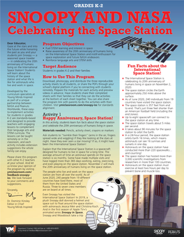 SNOOPY and NASA Celebrating the Space Station