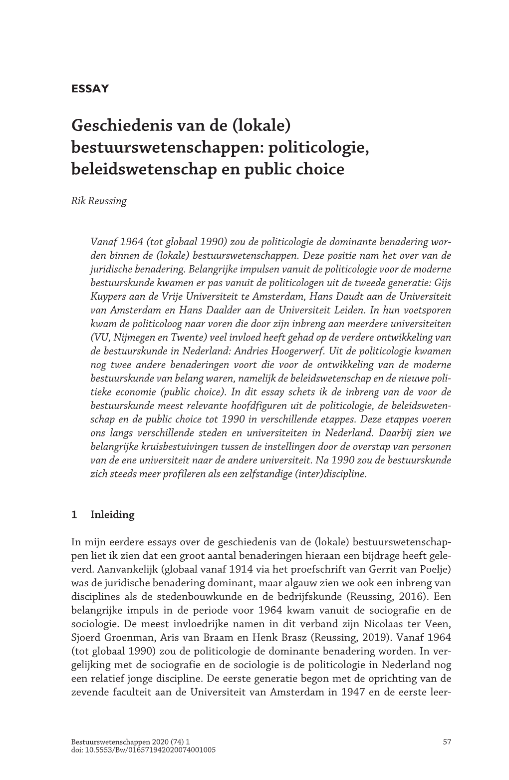 Politicologie, Beleidswetenschap En Public Choice