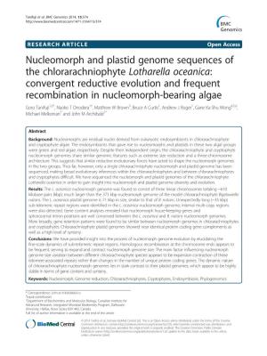 Nucleomorph and Plastid Genome Sequences of The