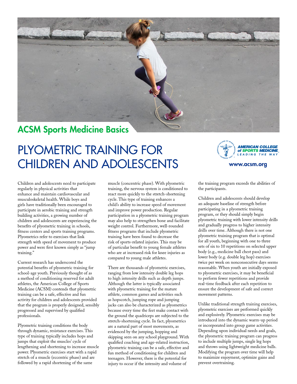 Plyometric Training for Children and Adolescents