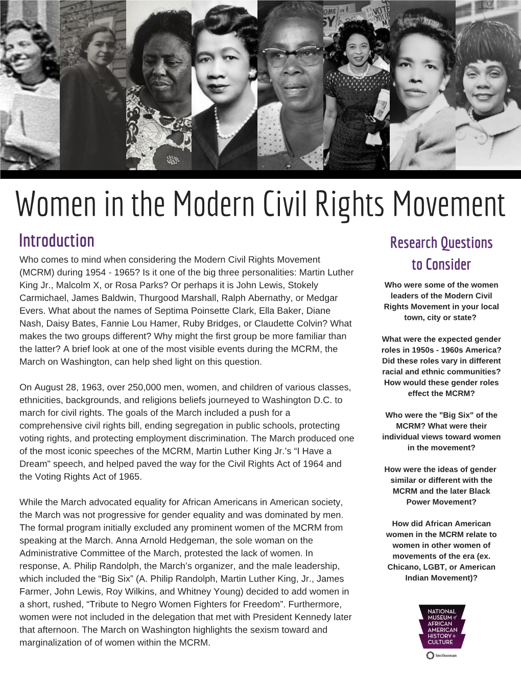 Women In The Modern Civil Rights Movement - DocsLib