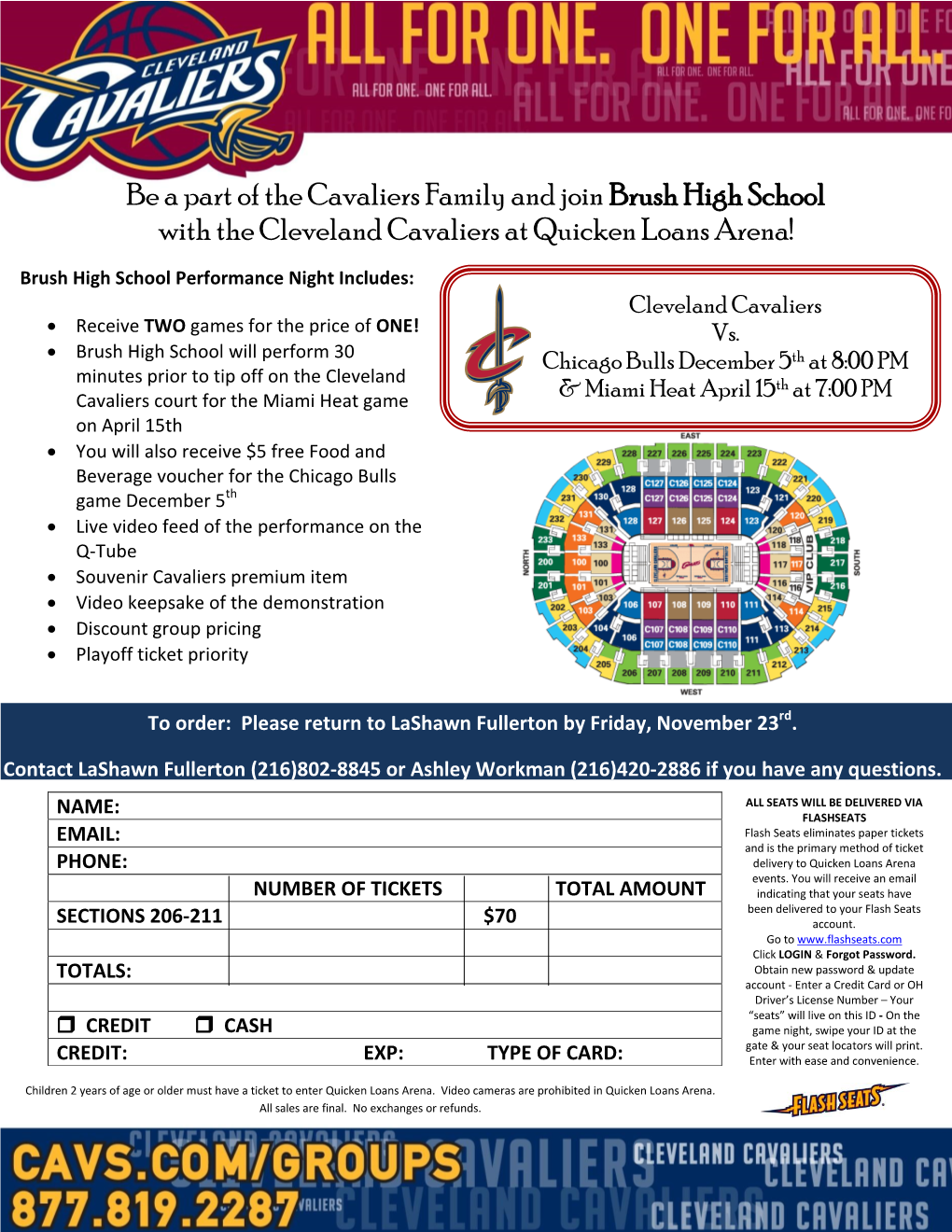 Be a Part of the Cavaliers Family and Join Brush High School with the Cleveland Cavaliers at Quicken Loans Arena!
