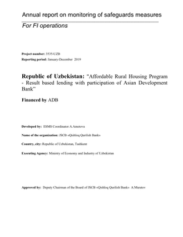 Affordable Rural Housing Program - Result Based Lending with Participation of Asian Development Bank”