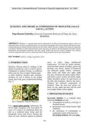Ecology and Chemical Composition of Mistletoe (Viscum Album L.) Action