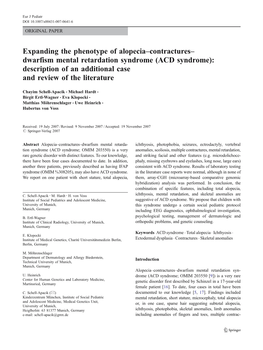 Dwarfism Mental Retardation Syndrome (ACD Syndrome): Description of an Additional Case and Review of the Literature