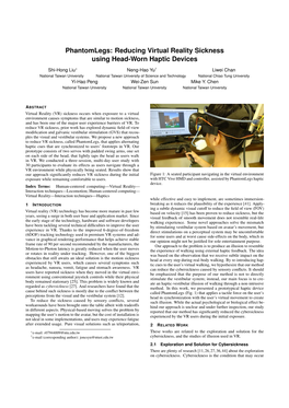 Phantomlegs: Reducing Virtual Reality Sickness Using Head-Worn Haptic Devices