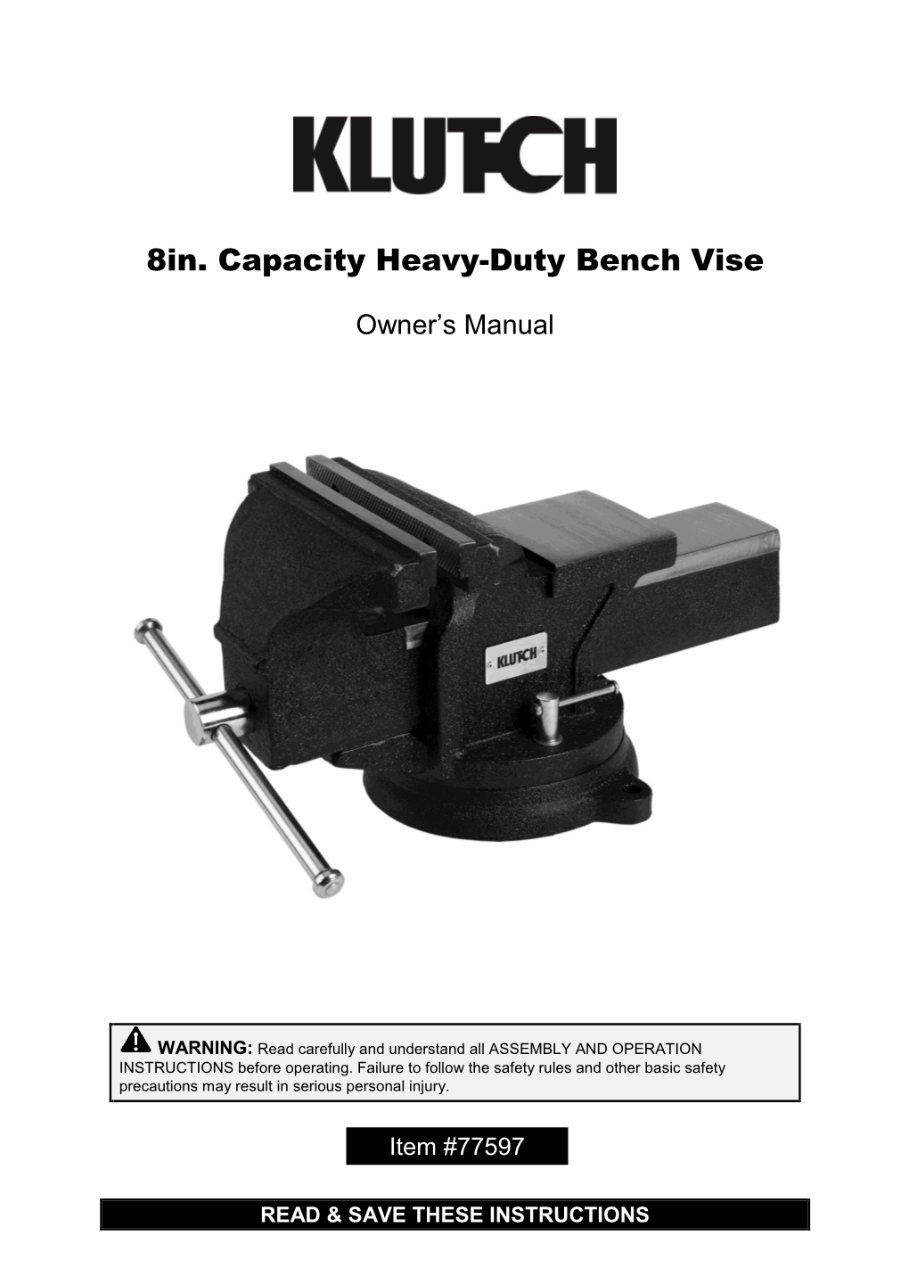 8In. Capacity Heavy-Duty Bench Vise