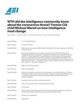Former CIA Chief Michael Morell on How Intelligence Must Change
