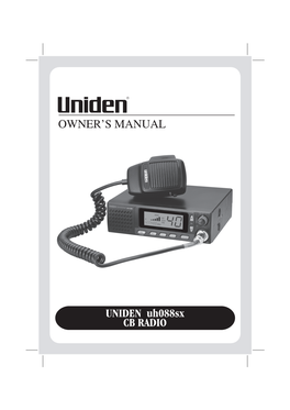 UNIDEN Uh088sx CB RADIO