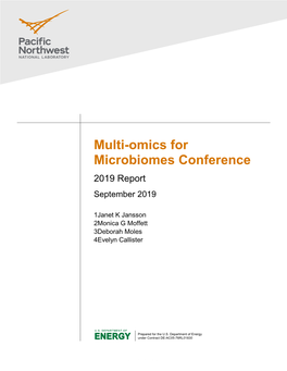 Multi-Omics for Microbiomes Conference 2019 Report September 2019