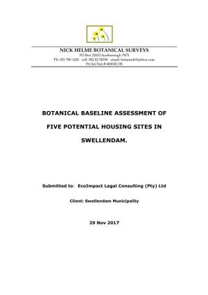 Botanical Baseline Assessment of Five