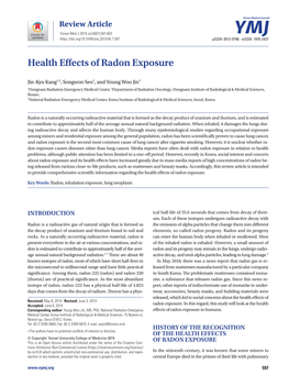 Health Effects of Radon Exposure
