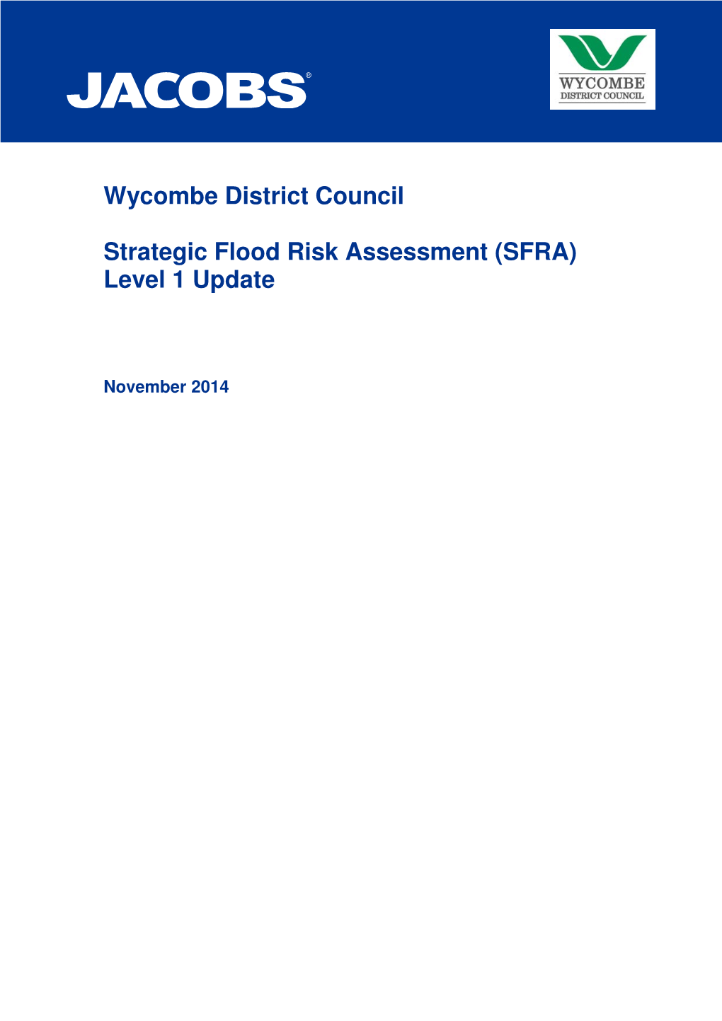 Wycombe Strategic Flood Risk Assessment (SFRA) Level 1 Update