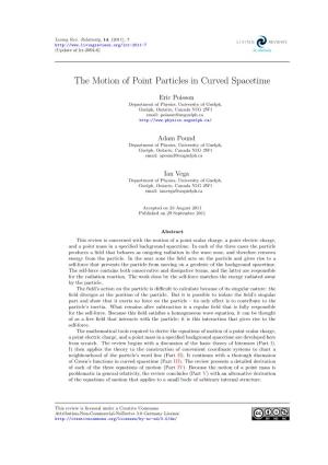 The Motion of Point Particles in Curved Spacetime