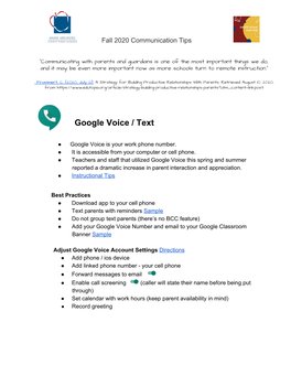 Google Voice / Text