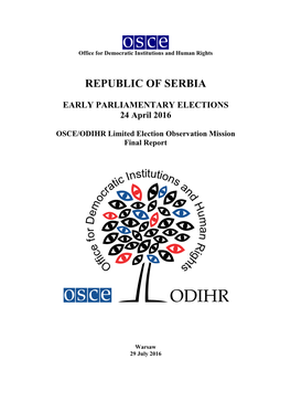 Final Report, Early Parliamentary Elections, OSCE