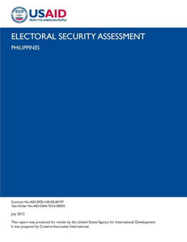 Philippines – Electoral Security Assessment