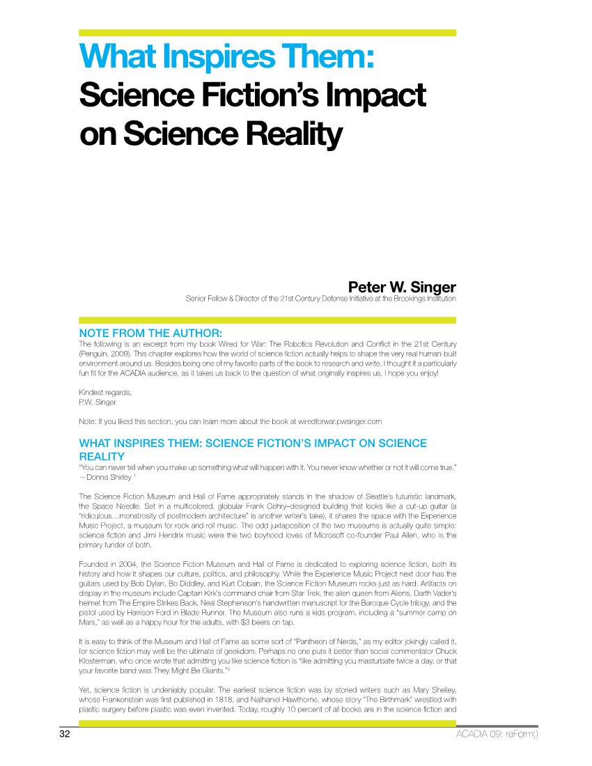 Science Fiction's Impact on Science Reality
