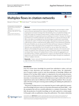 Multiplex Flows in Citation Networks