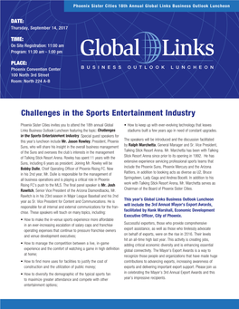 Challenges in the Sports Entertainment Industry