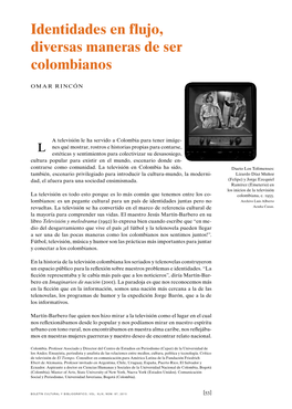 Identidades En Flujo, Diversas Maneras De Ser Colombianos