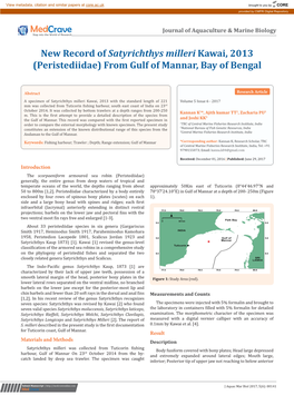 Peristediidae) from Gulf of Mannar, Bay of Bengal
