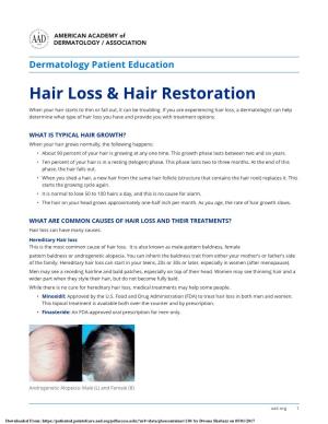 Hair Loss & Hair Restoration