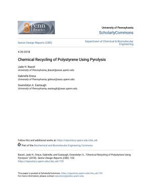 Chemical Recycling of Polystyrene Using Pyrolysis
