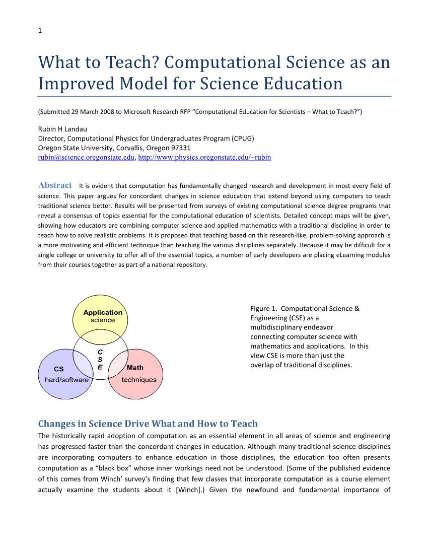 An Improved Model for Science Education