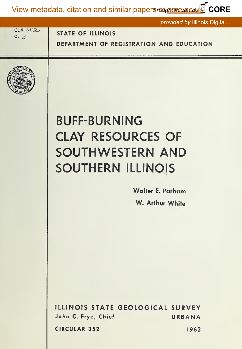 Buff-Burning Clay Resources of Southwestern and Southern Illinois