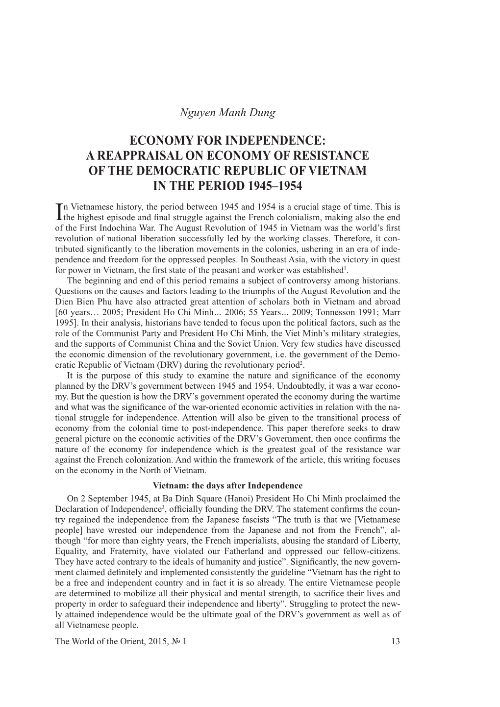 In Vietnamese History, the Period Between 1945 and 1954 Is a Crucial