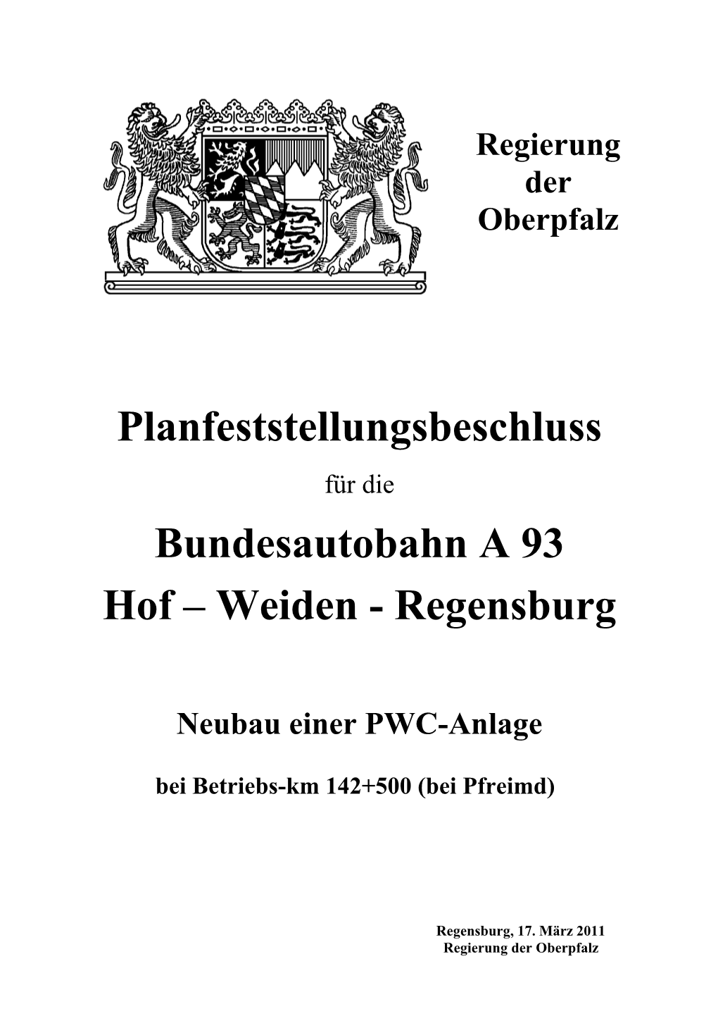 Planfeststellungsbeschluss BAB a 93