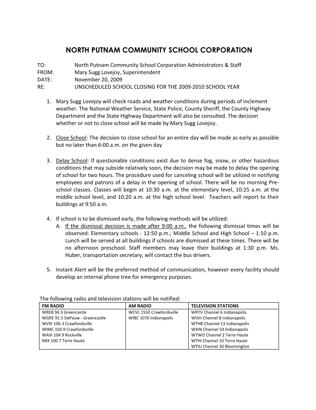 North Putnam Community School Corporation