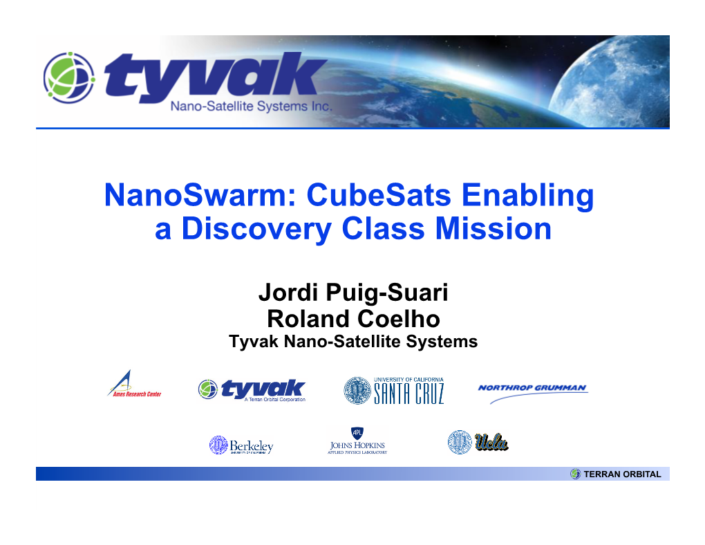 Nanoswarm: Cubesats Enabling a Discovery Class Mission