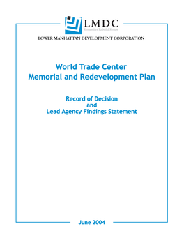 World Trade Center Memorial and Redevelopment Plan