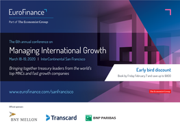 Managing International Growth March 18-19, 2O2O | Intercontinental San Francisco
