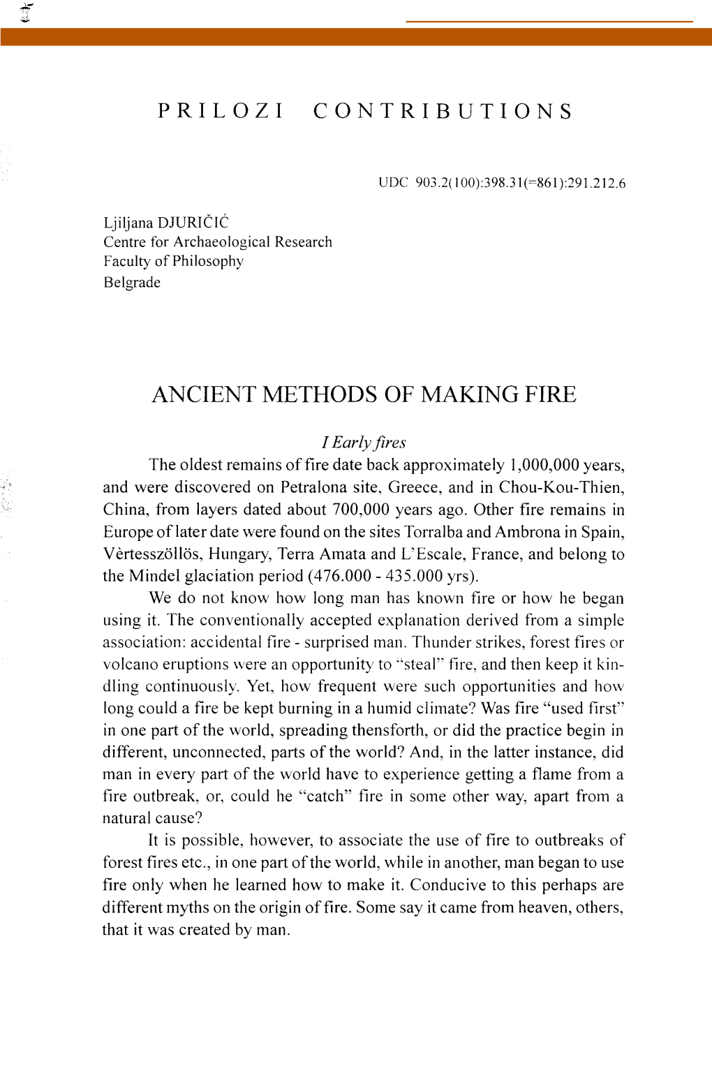 Ancient Methods of Making Fire