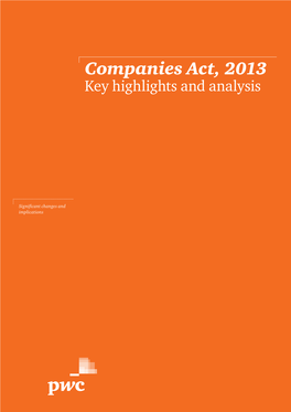 Companies Act, 2013 Key Highlights and Analysis