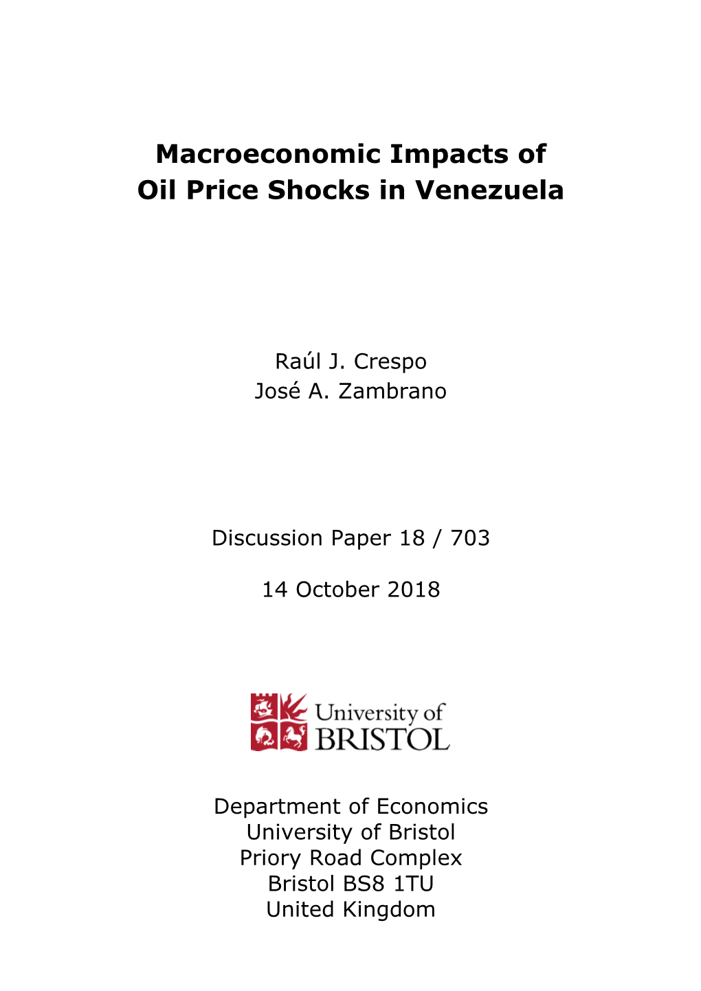 Macroeconomic Impacts of Oil Price Shocks in Venezuela