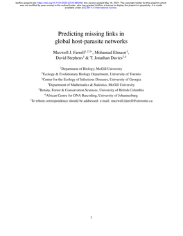 Predicting Missing Links in Global Host-Parasite Networks