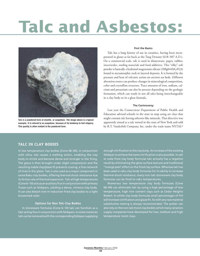 Talc and Asbestos