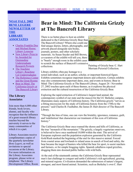 The California Grizzly at the Bancroft Library